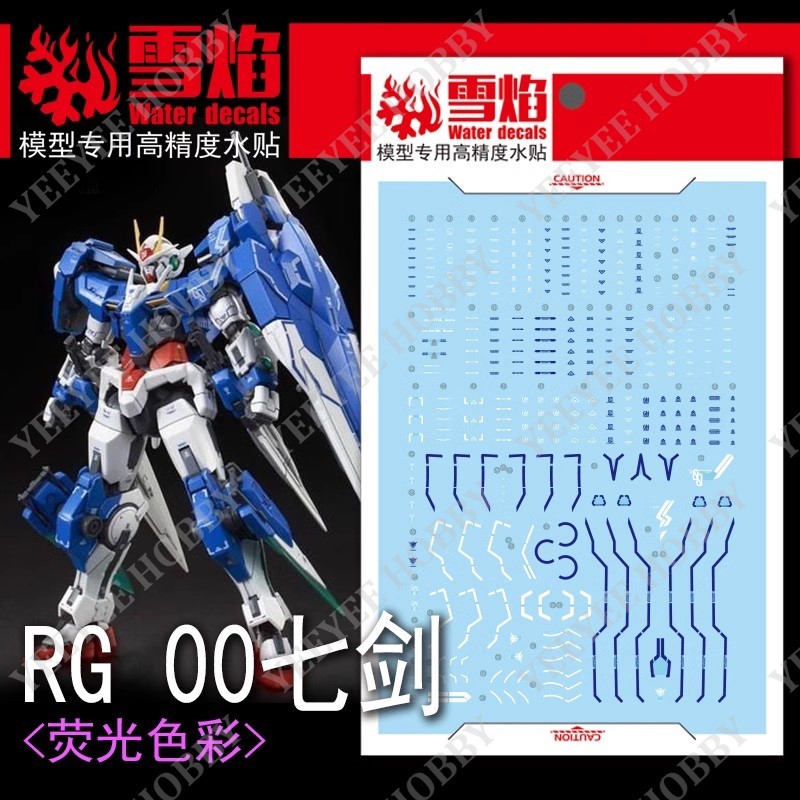 DECAL MÔ HÌNH XUEYAN XY - RG-08 - DECAL NƯỚC HUỲNH QUANG CHO MÔ HÌNH 1/144 RG GN-0000/7S 00 GUN.DAM 