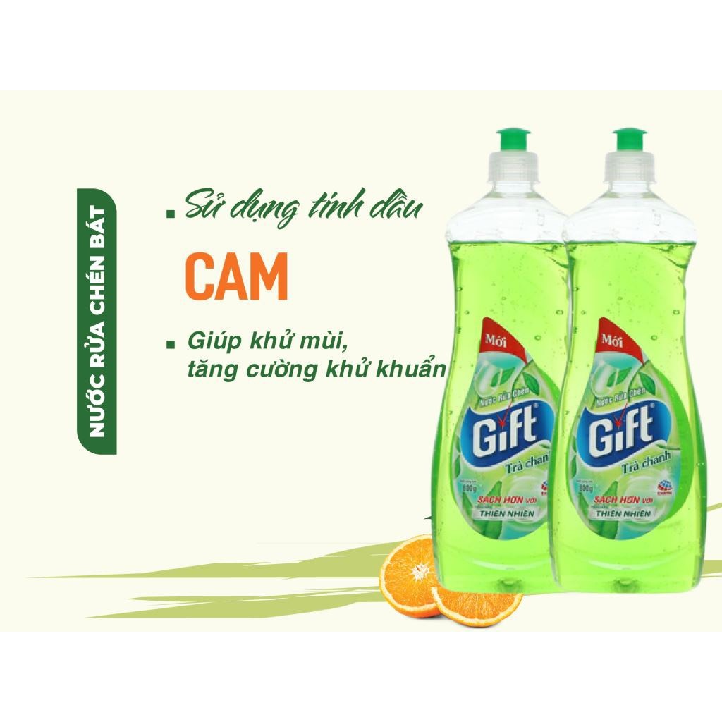Nước Rửa Chén Trà Chanh Gift 400g và 800g