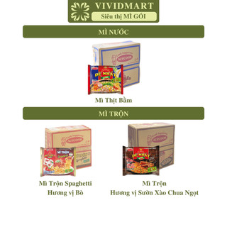 [THÙNG 30 GÓI] - ACECOOK - Mì Đệ Nhất Mì Gia 3 vị: Thịt Bằm, Spaghetti vị Bò, Sườn Xào Chua Ngọt (82-98g/gói)