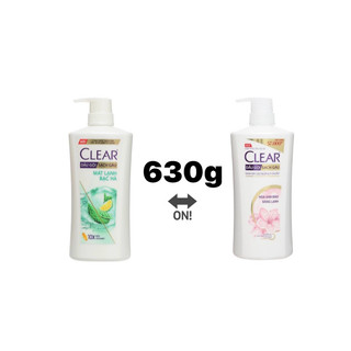 Dầu gội Clear chai 630g hương bạc hà và anh đào , thơm mát sạch gàu hiệu quả cực tốt .