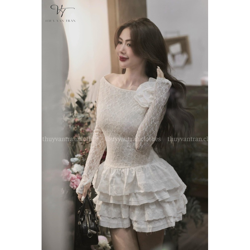 Váy ren lưới phối chân xoè tầng TKCC 𝐁𝐀𝐆𝐄𝐎