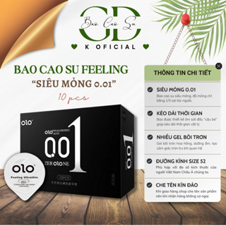 Bao cao su nam siêu mỏng 0.01 juncai Ultrathin tăng khoái cảm, nhiều gel bôi trơn, bcs kéo dài thời gian durex olo store