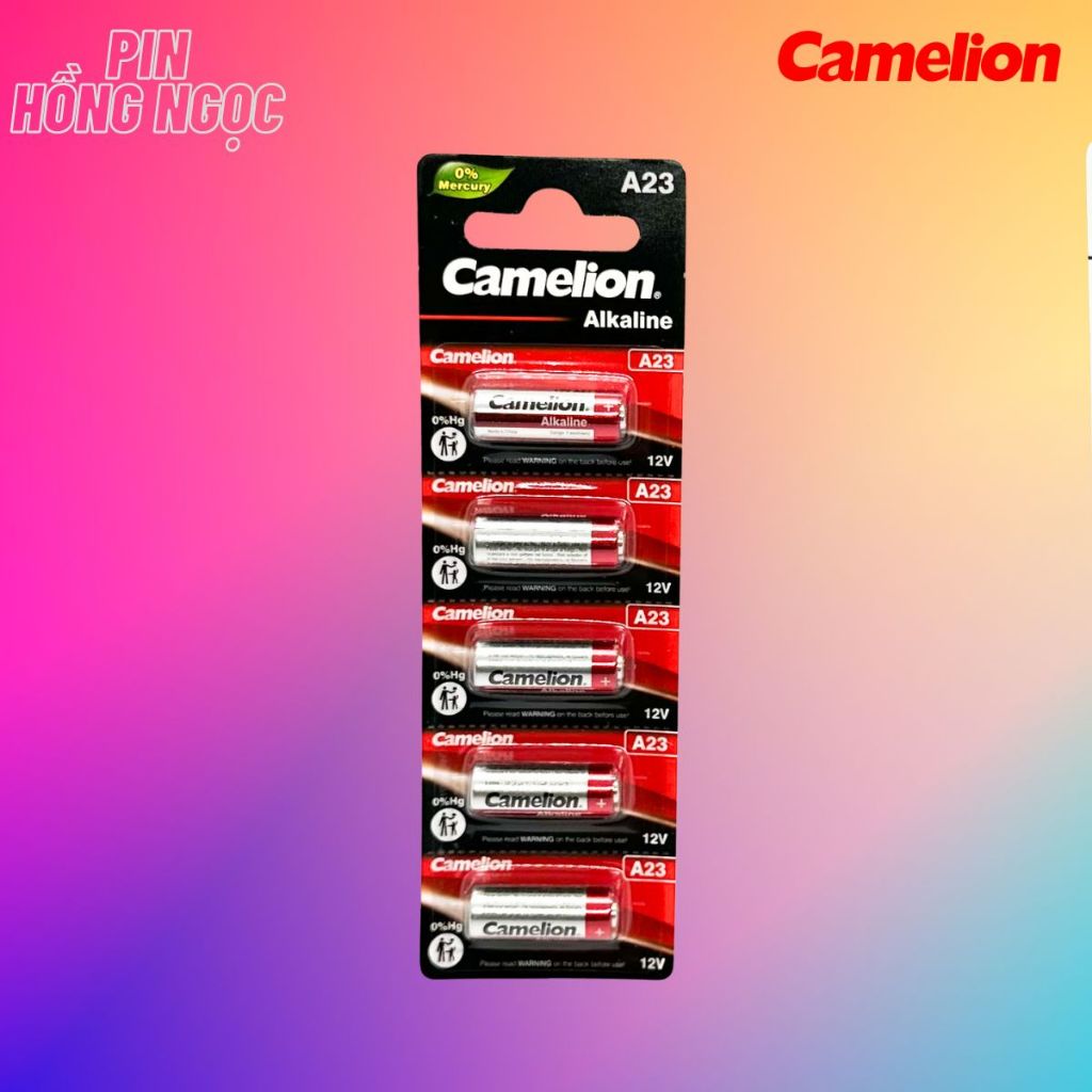Vỉ 5 Viên Pin A23 Camelion 12V Thay Khiển Remote Cửa Cuốn , Pin Chuông Cửa