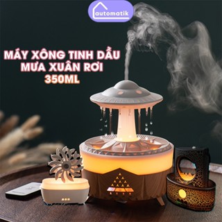 Máy Xông Tinh Dầu Phòng Ngủ Khuếch Tán Phun Sương 350ml Automatik Tạo Độ Ẩm Làm Mát Tự Động Phòng Khách Núi Lửa Mưa Rơi