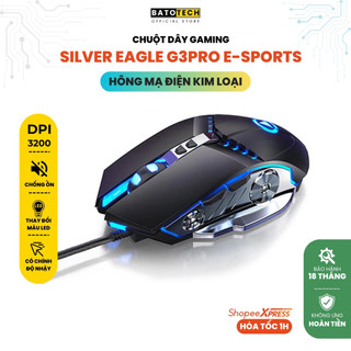 [Hỏa tốc] Chuột Gaming E-Sport Silver Eagle G3pro BATOTECH - 7 Nút Macro, Led Đổi Màu, Mạ Điện Kim Loại
