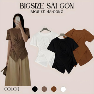 Áo Thun Vạt Chéo Vải Thun Tăm 50 - 100Kg Dễ Thương Bigsize Sài Gòn - B.1194