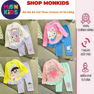 ĐỒ BỘ BÉ GÁI tay ngắn quần dài bánh bèo HÌNH NGỐ xinh xắn thun cotton DH4