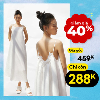 Đầm suông rút dây thân sau tạo điểm nhấn nàng thơ dạo biển, đi chơi MIEU - KM01