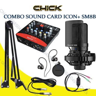 Combo thu âm takstar mic sm8b, sm-8b soundcard icon upod pro, tai nghe ts2260, livestream