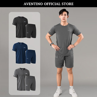 Bộ Đồ Thể Thao Nam Tập Gym Chơi Thể Thao Vải Thun Lạnh Thoáng Mát Co Giãn Năng Động Aventino J25