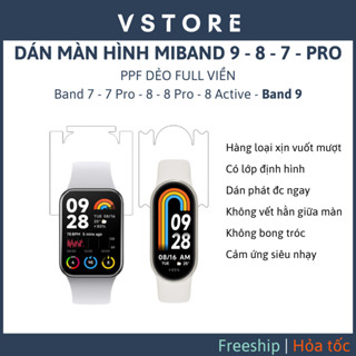 Dán màn hình Xiaomi Mi Band 9 Band 8 | 8 Pro Band 7 | 7Pro 8 Active Full viền trong suốt chống trầy VSTORE HCM