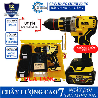 Máy khoan pin 3 chức năng dewat 199v không chổi than 125nm - đầu kẹp 13mm - khoan pin 3 chức năng có búa