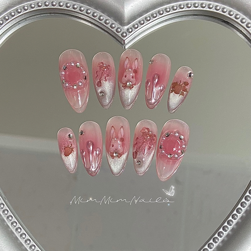 Nailbox thiết kế thỏ hồng dễ thương nữ xinh đẹp