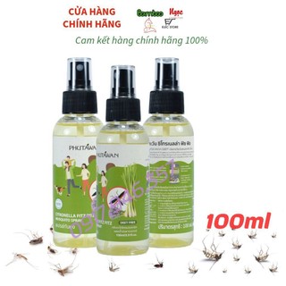 Tkvt2xt06 - tinh dầu xịt chống muỗi xịt đuổi muỗi, côn trùng cho người lớn và bé phutawan citronella thái lan 100ml