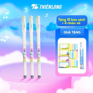 Combo 5/10/20 Bút Gel Thiên Long Mazzic TP-GELE002 mực xanh/tím/đen có nắp đậy, mực chất lượng cao không độc hại
