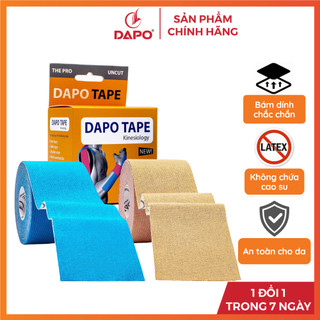 Băng Dán Cơ Thể Thao Dapo Tape Pro Uncut-Sợi Cotton Nguyên Cuộn Dài 5m, Băng Cuốn, Băng Quấn Cổ Chân
