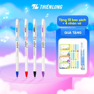Combo 5 Bút Gel Thiên Long GEL-027 ngòi 0.5mm mực xanh/đỏ/đen/tím thiết kế hiện đại, phú hợp tay cầm học sinh