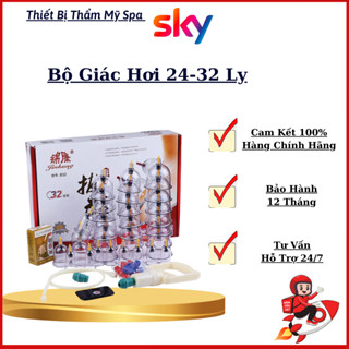 Bộ Giác Hơi Chân Không 32 Ly Và 24 Ly | Bộ Giác Hơi Không Dùng Lửa | Đả Thông Kinh Lạc Cho Gia Đình Spa Dưỡng Sinh