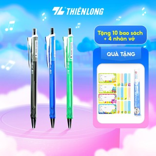 Combo 5 Bút Gel Thiên Long GEL-B011 ngòi 0.5mm mực xanh/đỏ/đen kiểu dáng đơn giản, có đệm mềm giúp cầm tay êm