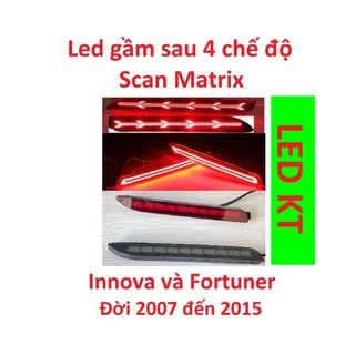Đèn Led gầm sau Toyota Innova Fortuner 2007-2015 có 4 chế độ xi nhan chạy và có chào mừng Camry, lexus led cản sau