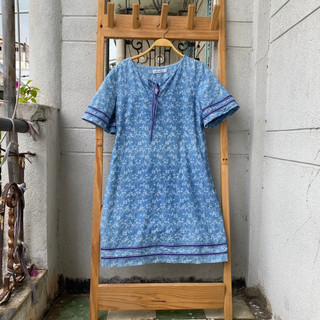2hand đầm suông xanh hiệu AINOSOFIA eo 88cm dài 89cm mã 229