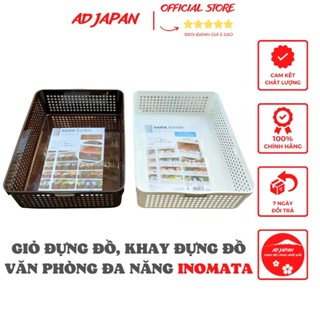 Giỏ đựng đồ đa năng, khay đựng đồ văn phòng bằng nhựa size A4 và B5 Inomata hàng nội điạ Nhật Bản AD71