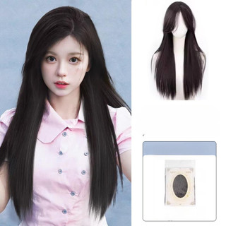 Tóc giả nguyên đầu thẳng dài mái bay phong cách hàn quốc 6288