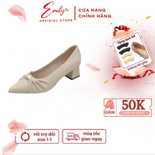 Giày Cao Gót EMILY Giày Công sở Gót Vuông 5P Mũi Nhọn Dáng Basic FORM RỘNG - ETG12M