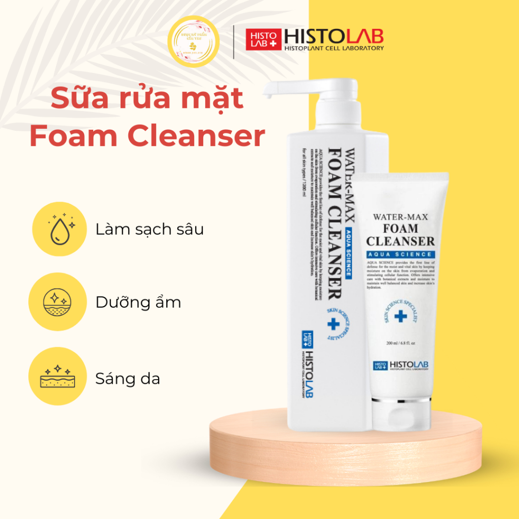 Sữa Rửa Mặt Tạo Bọt HISTOLAB Water - Max Foam Cleanser 200ML/1200ml