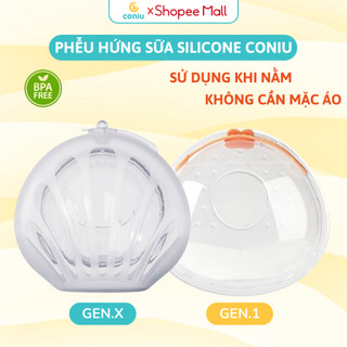 Phễu Hứng Sữa Coniu, Chất Liệu Silicone Cao Cấp, Dùng Được Khi Nằm (Hộp 2 Cái)