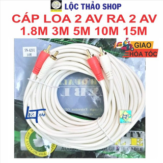 Cáp loa AV 4 đầu bông sen dài 1.8M 3M 5M 10M 15M JStar Honjianda - Cáp loa 2 AV ra 2 AV - Dây loa AV 4 đầu Hoa sen