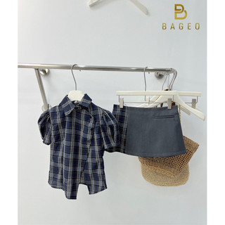 Set kẻ caro lệch chân váy 𝐁𝐀𝐆𝐄𝐎