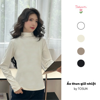 Áo giữ nhiệt nữ cổ 3cm TOSUN chất vải PE co giãn, đàn hồi cao phong cách Hàn Quốc GN01
