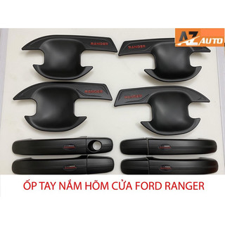 Ốp tay nắm - hõm cửa xe Ford Ranger - nhựa ABS đen(hàng cao cấp)
