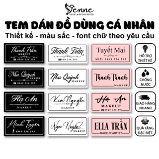 Set 80 tem dán niêm phong, tem dán đánh dấu đồ cá nhân , Decal nhựa chống nước - IN THEO YÊU CẦU