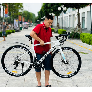 Xe đạp đua khung nhôm bánh 700c Califa CR300 tay đề lắc (tặng đèn+ chắn bùn++gọng nước+lục giá