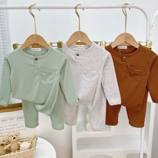 M2-Đồ bộ cho bé trai, Bộ dài tay bé gái, quần áo trẻ chất liệu len tăm 5-15kg