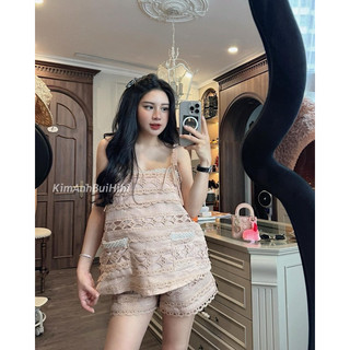 Set ren cam 2 dây viền ngọc kim anh bùi
