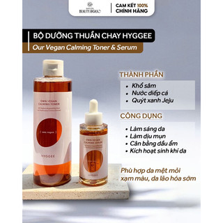 Bộ đôi serum và toner thuần chay hyggee our vegan calminig