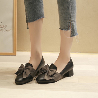 Giày cao gót Nơ 5p Chất Da Lộn/ da mờ