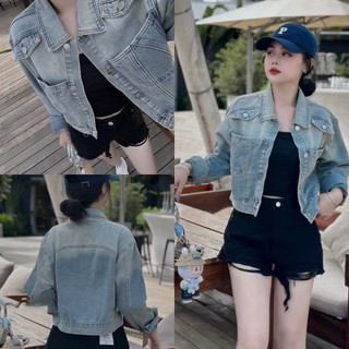 Áo khoác bò ONKIM màu loang dáng crt chất jeans dày mịn phong cách trẻ trung