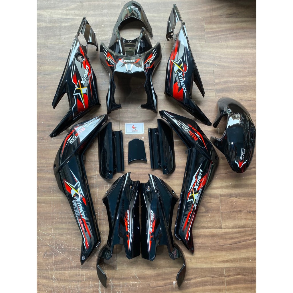 Bộ vỏ nhựa 12 chi tiết cho xe điện Xmen đèn pha Bi cầu - tem nước dán sẵn các màu cực chất