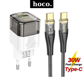 Combo bộ sạc nhanh type C 30W Hoco củ sạc pd30w kèm dây báo đèn cho samsung máy tính bảng