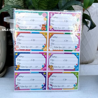 Nhãn vở học sinh 1 xấp ( 40 ô nhãn)