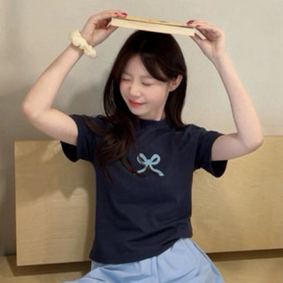 ÁO THUN BABY TEE IN NƠ XINH XINH HỒNG XANH TUỲ THÍCH CHỊ EM BBT NOLA