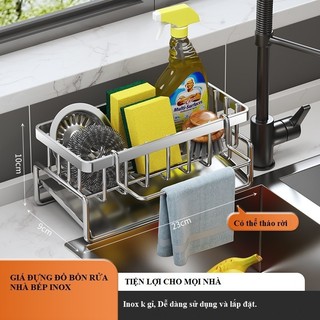 Giá Đựng Đồ Bồn Rửa Nhà Bếp Đa Năng: Thanh Treo Khăn Và Ngăn Để Đồ