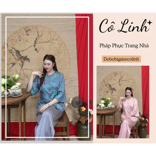 Đồ Lam nữ túi thắt nơ áo lụa gấm tay lỡ phối quần lụa latin kiểu dáng sang trọng trang nhã Women Top Đen