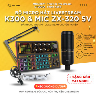 Mic livestream | micro thu âm sound card k300 & mic zx 320 hát livestream karaoke, monkey studio