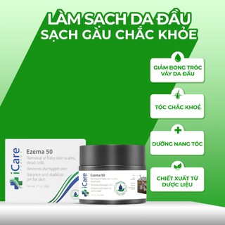 Sản Phẩm Ezema 50 | Thương Hiệu iCare Pharma | Hỗ Trợ Loại Bỏ Nấm Da Đầu Bong Tróc Vảy Trắng | Chiết Xuất Gurjun Ấn Độ