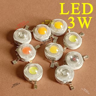 Đèn led 3w, nhân led 3w, chíp 3w nhiều màu